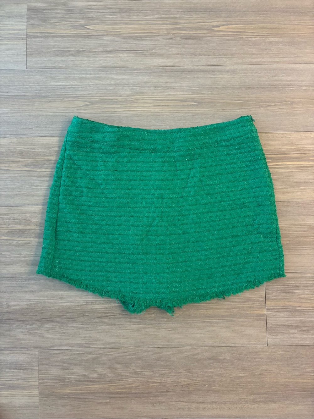 Zara Emerald Green Textured Mini Skort